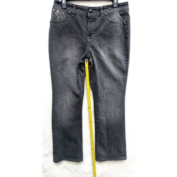 Style & Co Jeans Womens 10 Gray Barely Bootcut Tummy Control Jeweled Pockets - Picture 10 of 15